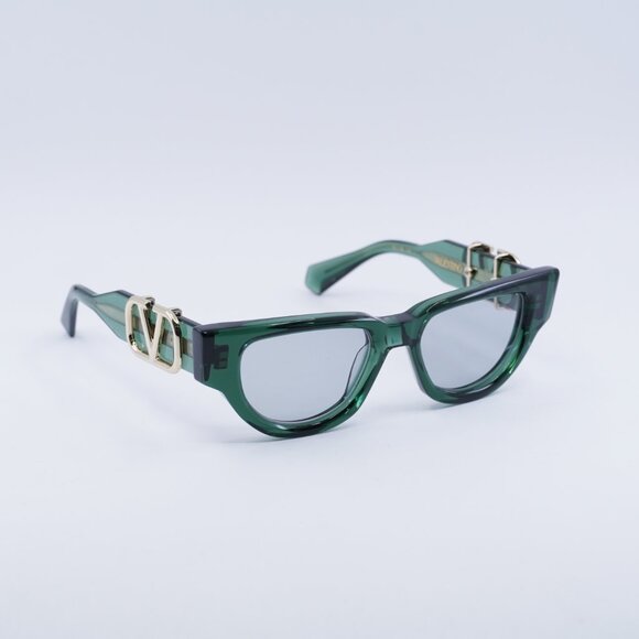 Valentino V-DUE VLS-103E Sunglasses Dark Green Cat Eye Frame, Green Lenses main image 7